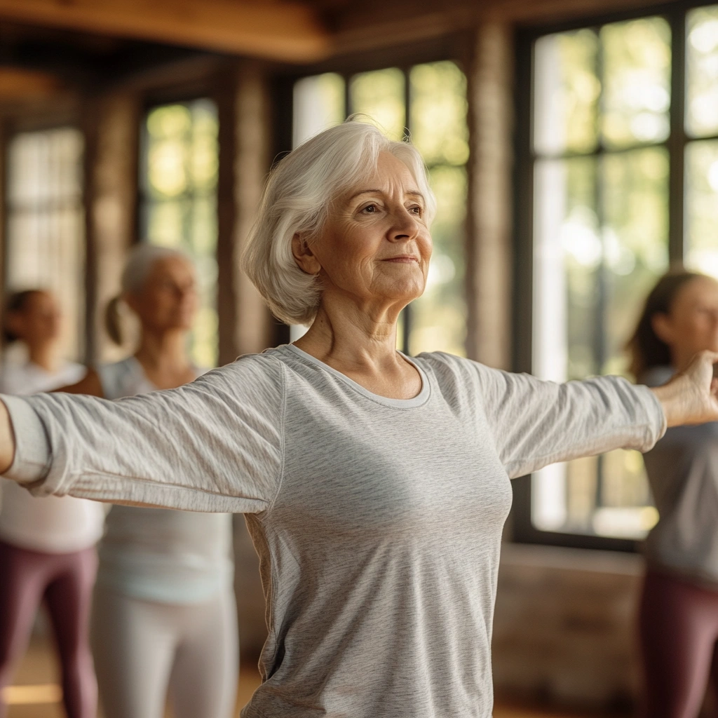 Група пенсіонерів на тренуванні