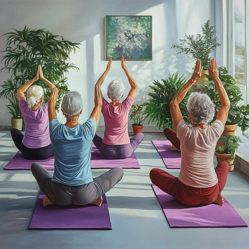 Заняття йогою для людей поважного віку
